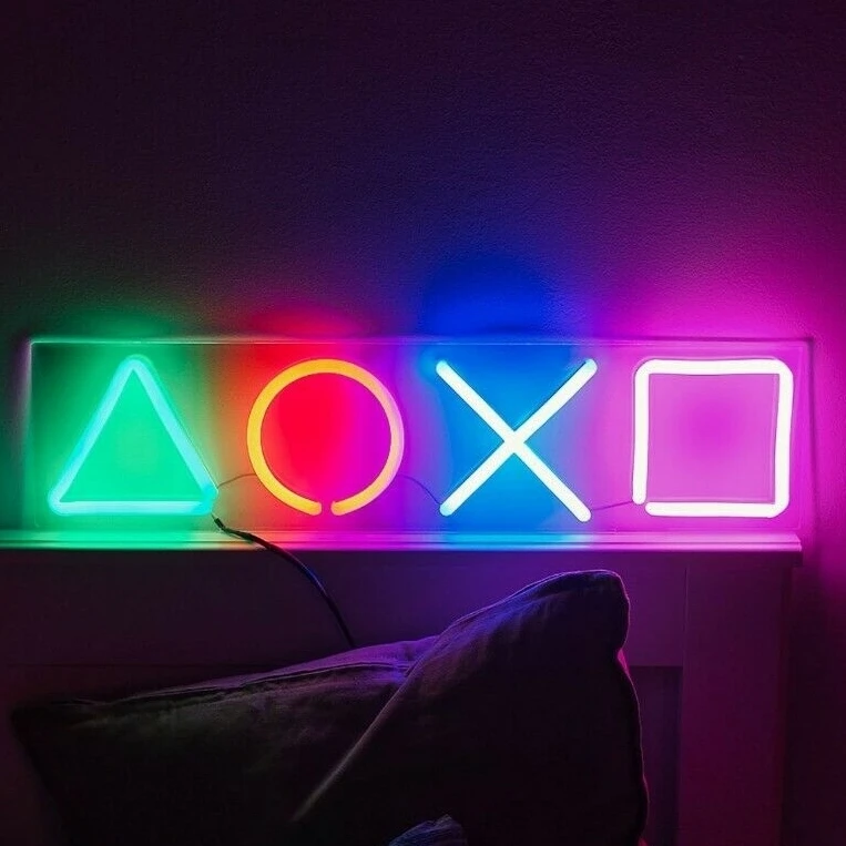 90d56a7ce942259287f7e4419f51248e2775ad1f_1625745691 تابلو نئون طرح پلی استیشن همراه آداپتور - تصویر 1